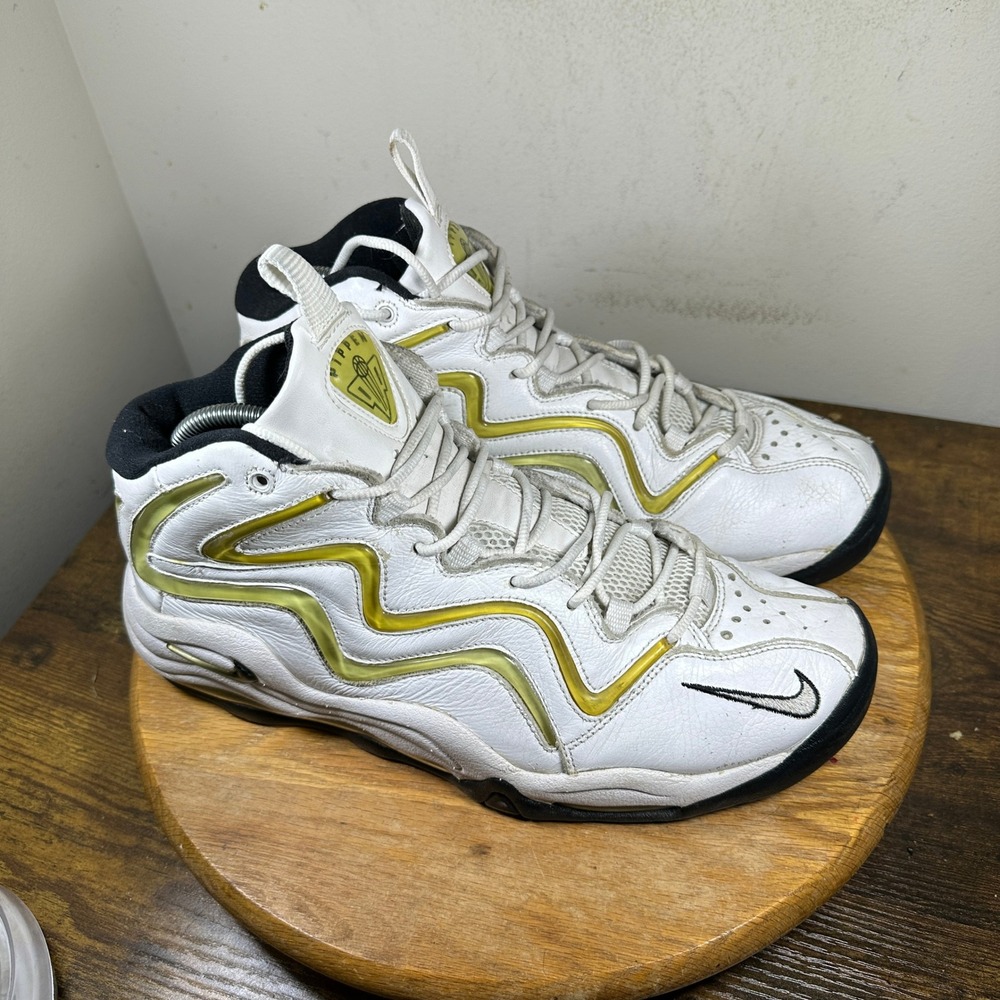 Nike Air Pippen 1 White Yellow Black Basketball Shoes 325001-101 Mens